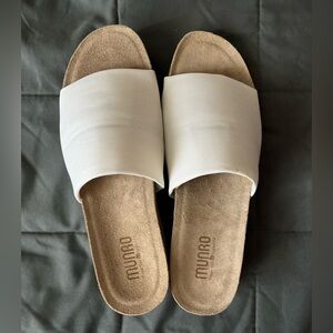 Munro Cream Slide Sandals
